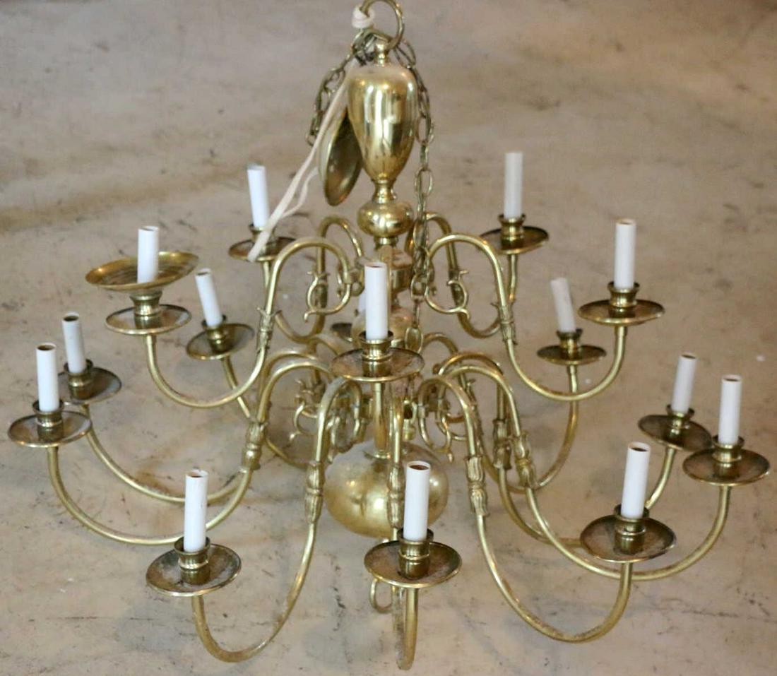VINTAGE BALDWIN STYLE AMERICAN BRASS CHANDELIER (1 of 1)