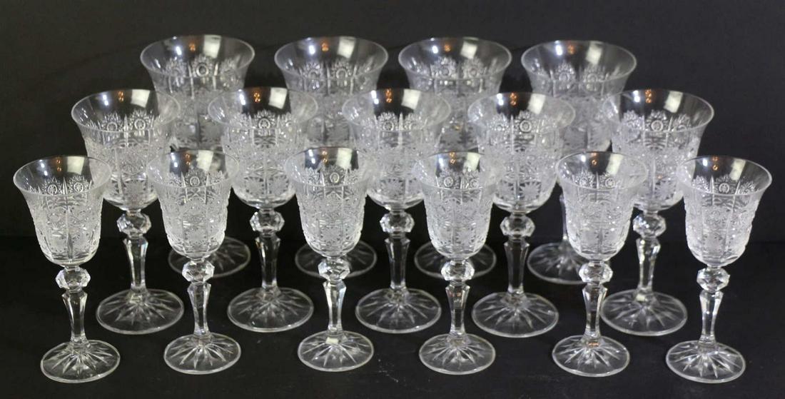 FINE HAND CUT CRYSTAL STEMWARE GROUPING (1 of 5)