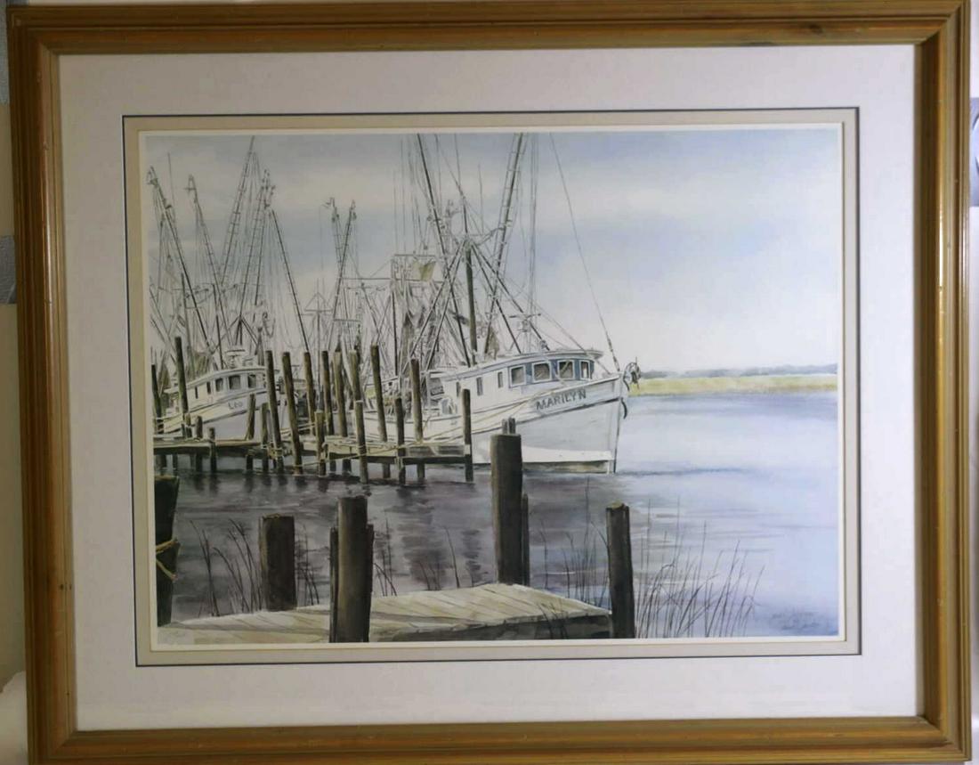 JANE JACKSON FINE NAUTICLE SHRIMP BOAT STUDY PRINT (1 of 5)