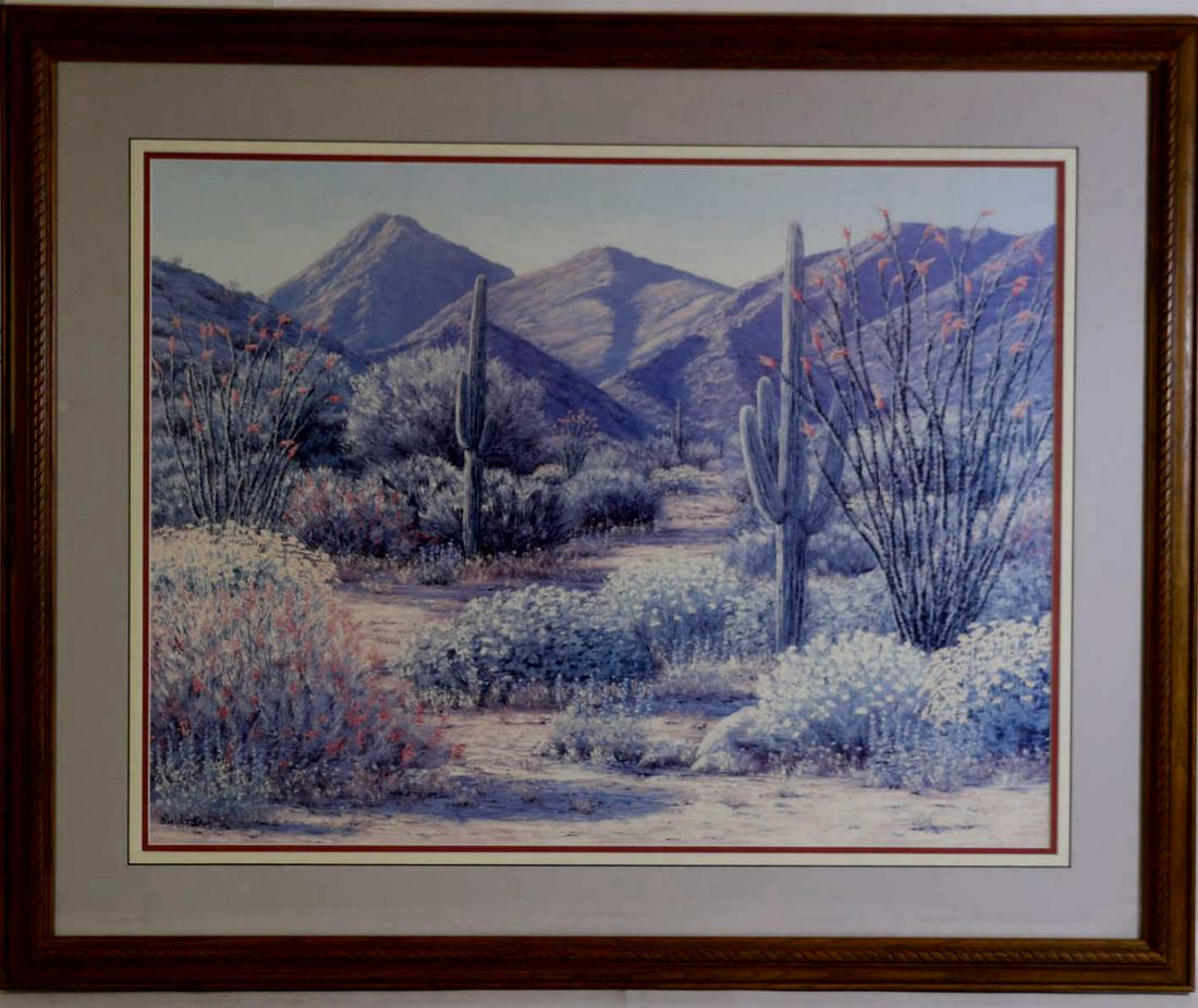 DESERT LANDSCAPE PRINT SIGNED LINDA LEA (1 of 4)