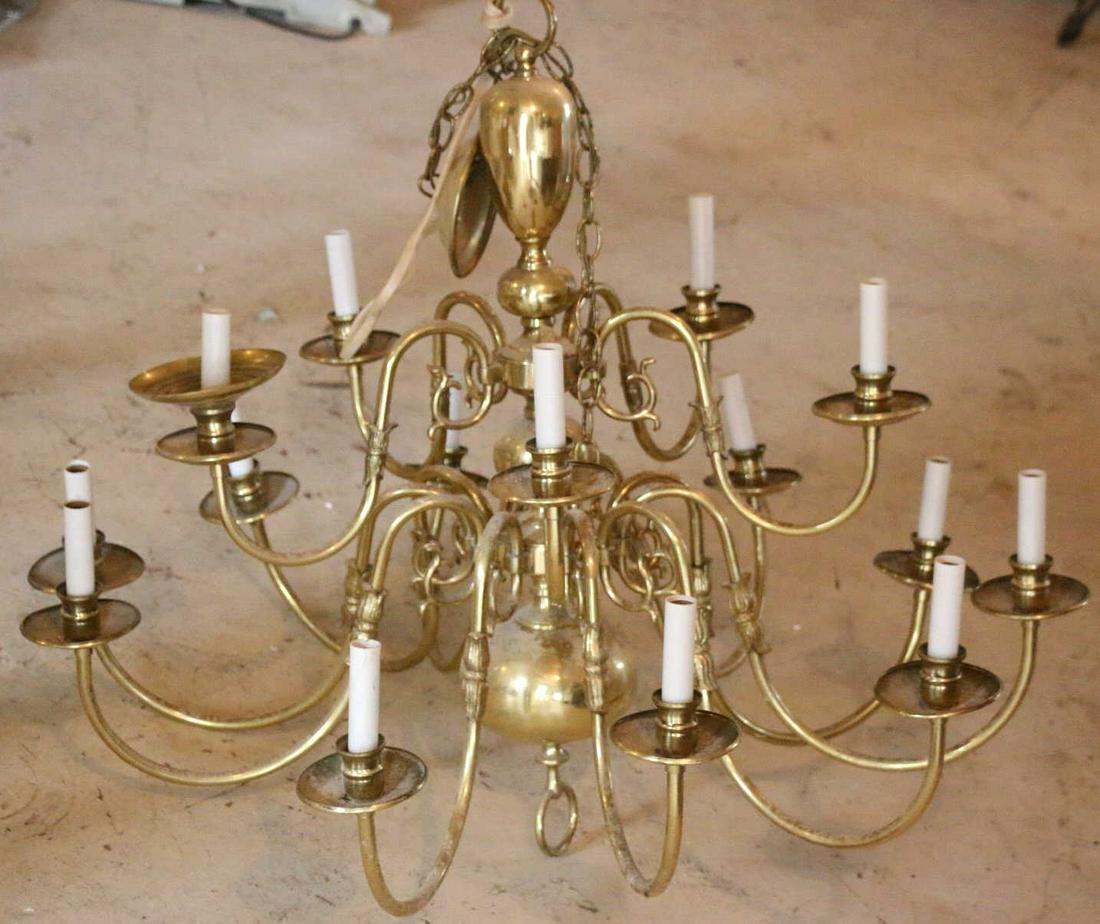VINTAGE BALDWIN STYLE AMERICAN BRASS CHANDELIER (1 of 1)