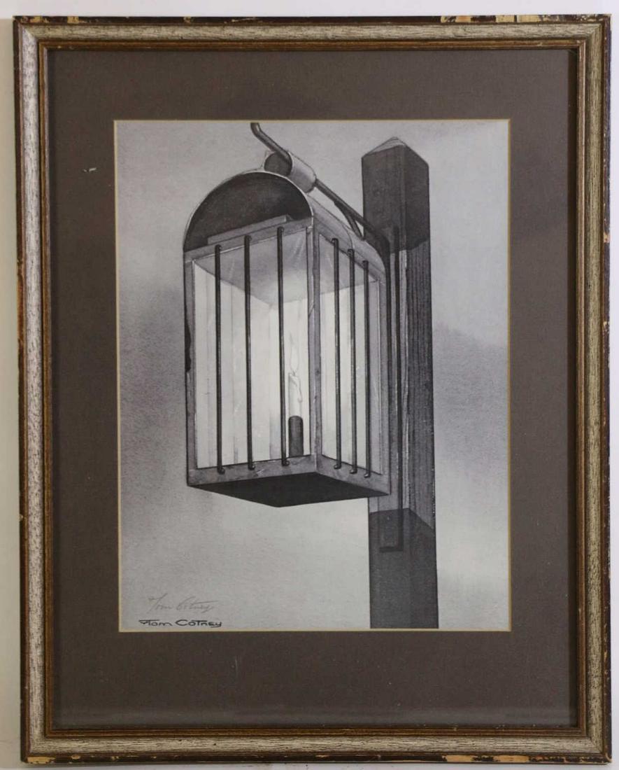 TOM COTNEY FRAMED STILL LIFE PRINT OF A LANTERN (1 of 3)