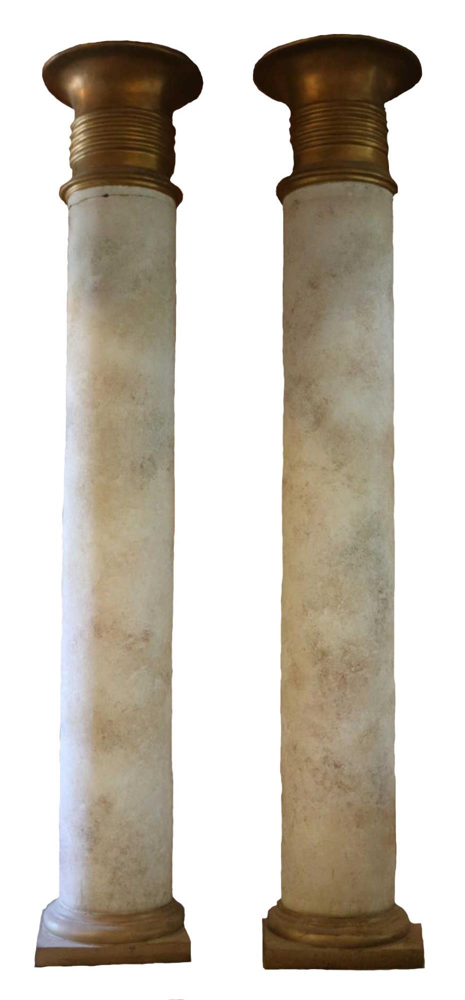 PARCEL GILT FAUX MARBLE 10' TALL COLUMNS (1 of 2)