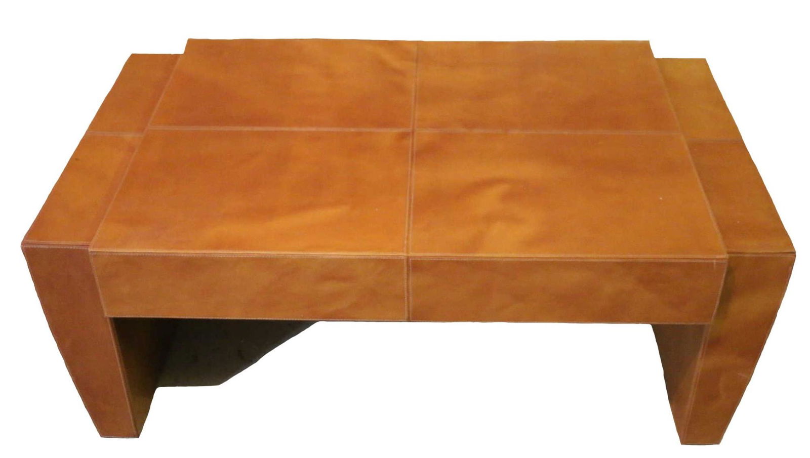 HAND STITCHED  MODERN LEATHER COFFEE TABLE (1 of 2)