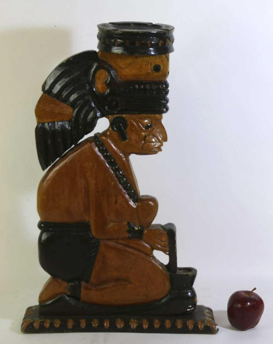 VINTAGE NATIVE AMERICAN HAND CARVED SMOKING STAND (1 of 2)