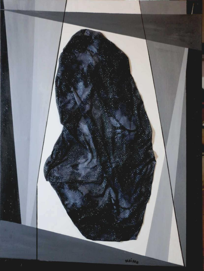 MODERN 48" ABSTRACT PAINTING SIGNED DENISON (1 of 3)