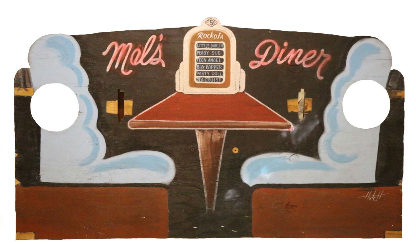 VINTAGE 74" MELS DINER VINTAGE PICTURE SIGN (1 of 1)