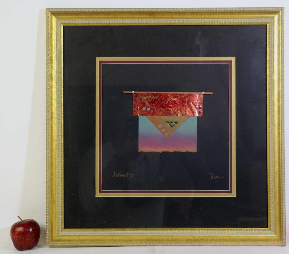 MODERN TEXTILE CUSTOM FRAMED WORK "AMETHYST II" (1 of 5)