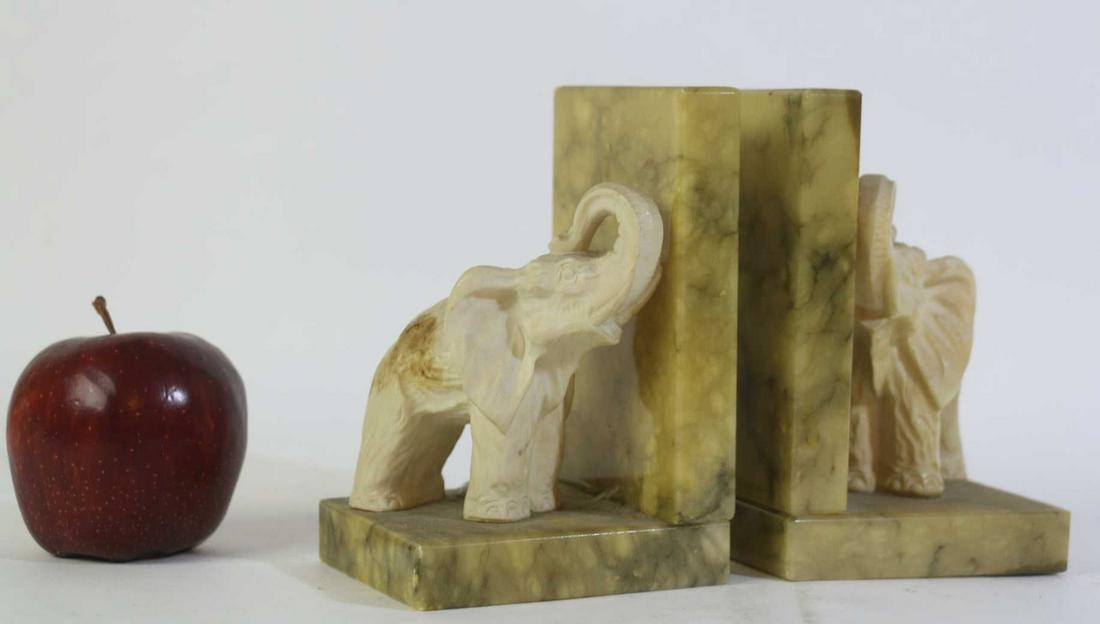 VINTAGE ELEPHANT MARBLE BOOKENDS (1 of 2)