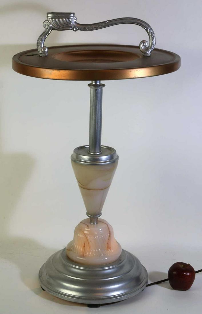 MCM VINTAGE CHROME ART DECO MARBLE SMOKING STAND (1 of 3)