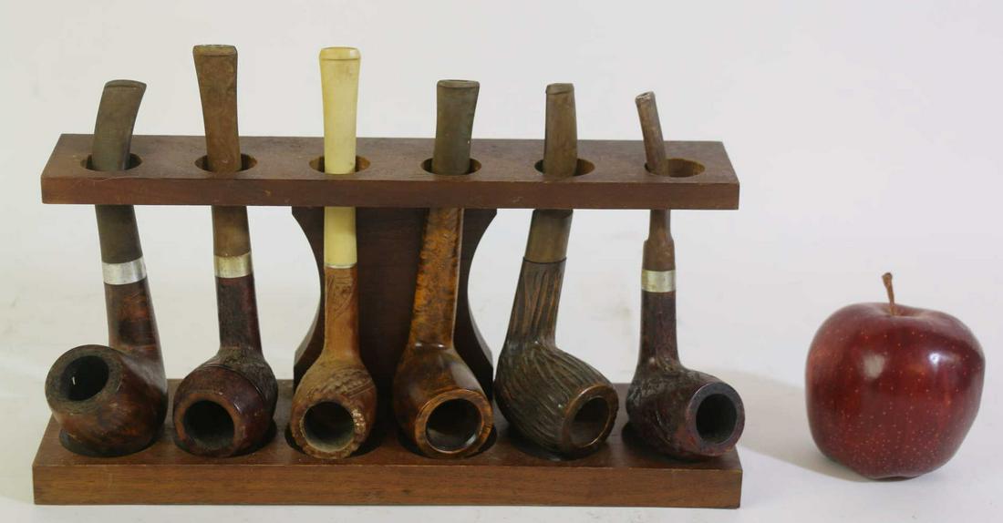 VINTAGE PIPE GROUPING WITH STAND (1 of 2)