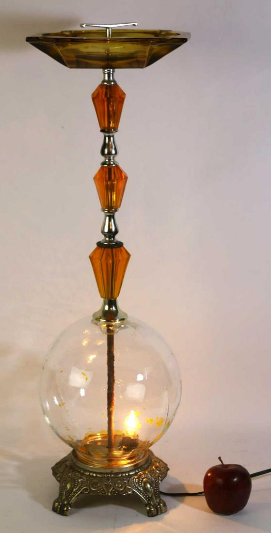 MCM VINTAGE ART DECO GLASS  SMOKING STAND (1 of 3)