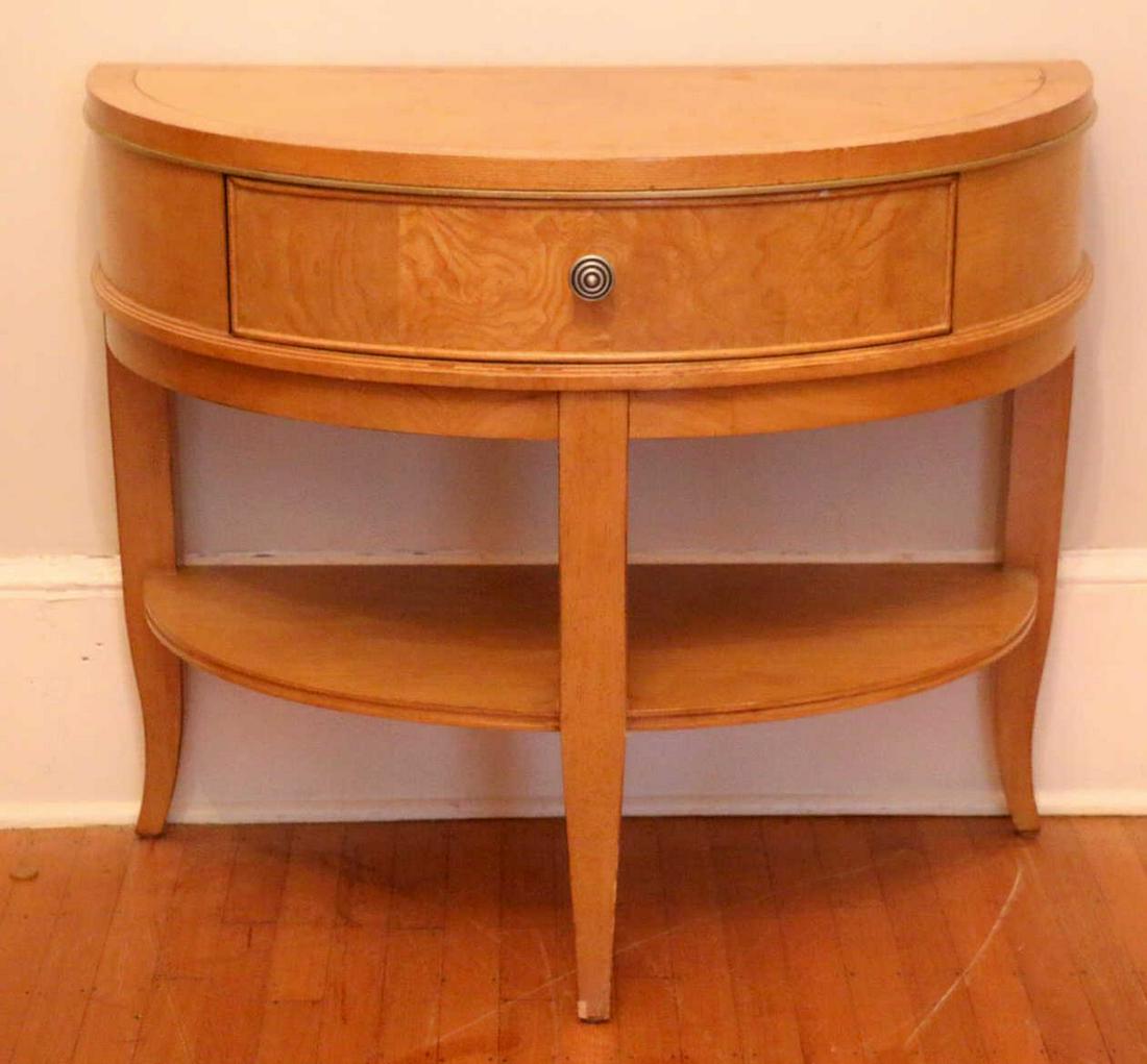 BERNHARDT MODERN SATINWOOD / TIGER MAPLE DEMI LUNE (1 of 1)