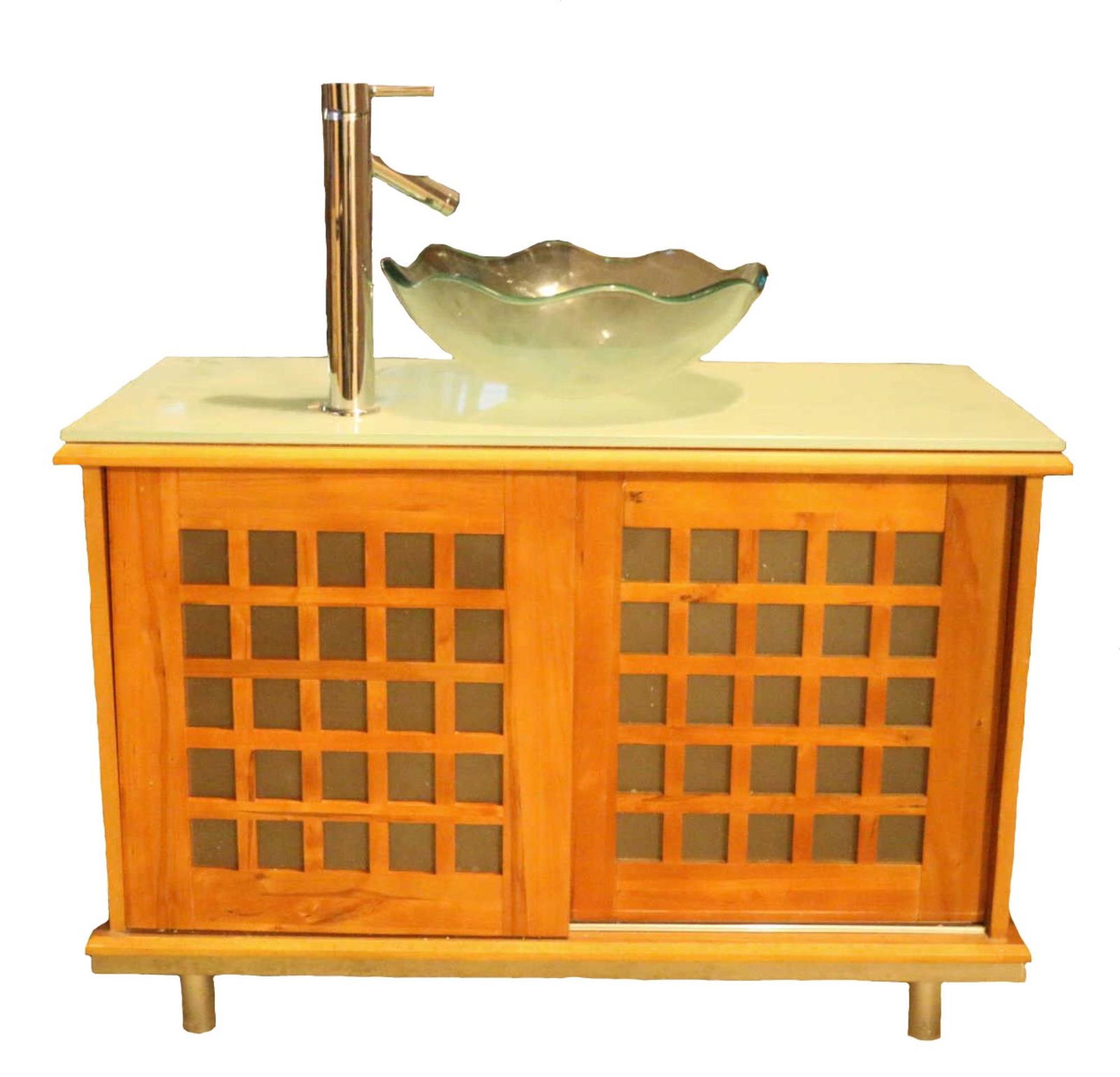 ASIAN MODERN DOUBLE DOOR SINK CABINET (1 of 1)