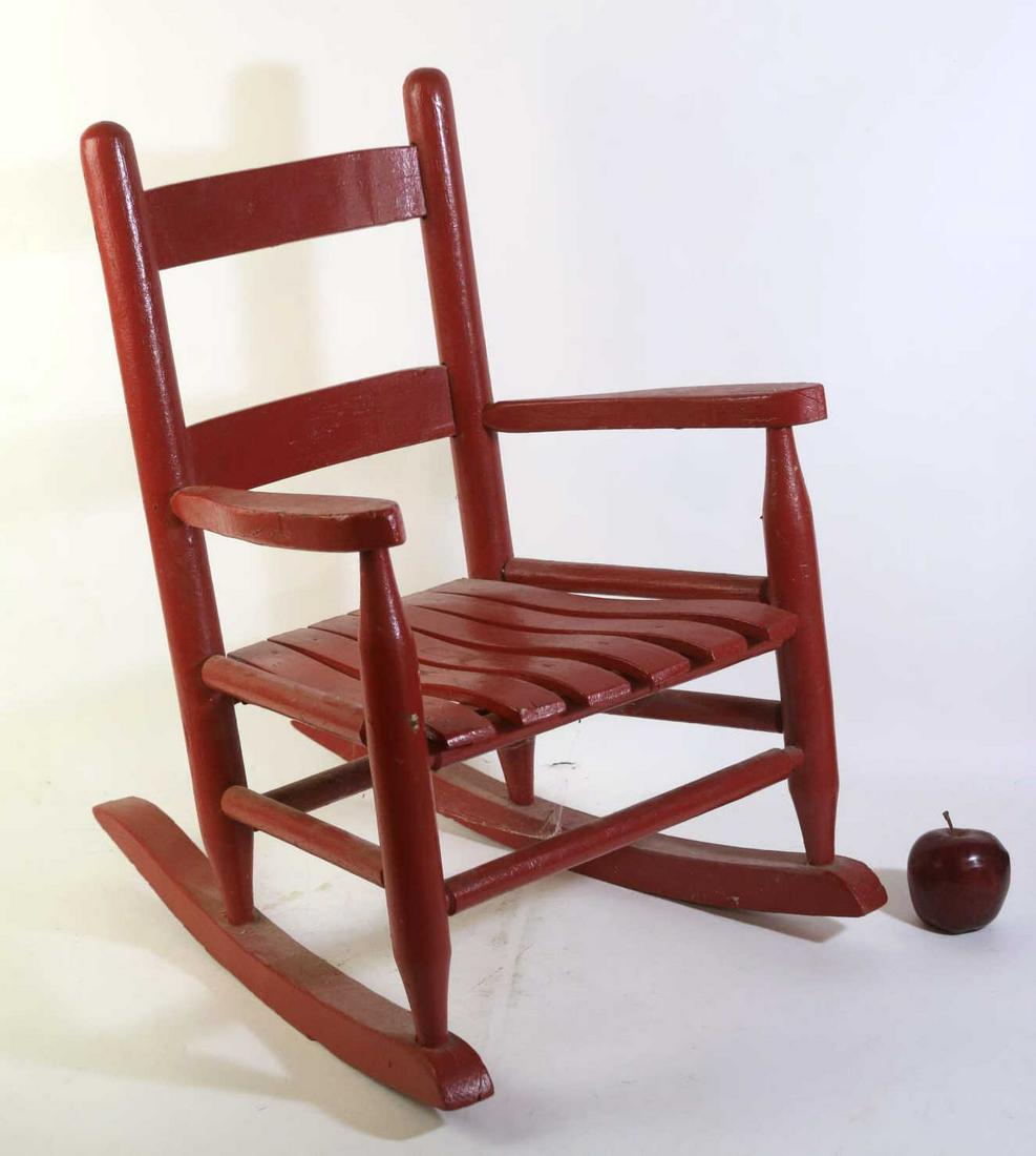 FINE HAND PAINT DECORATED CHILD ROCKER (1 of 1)
