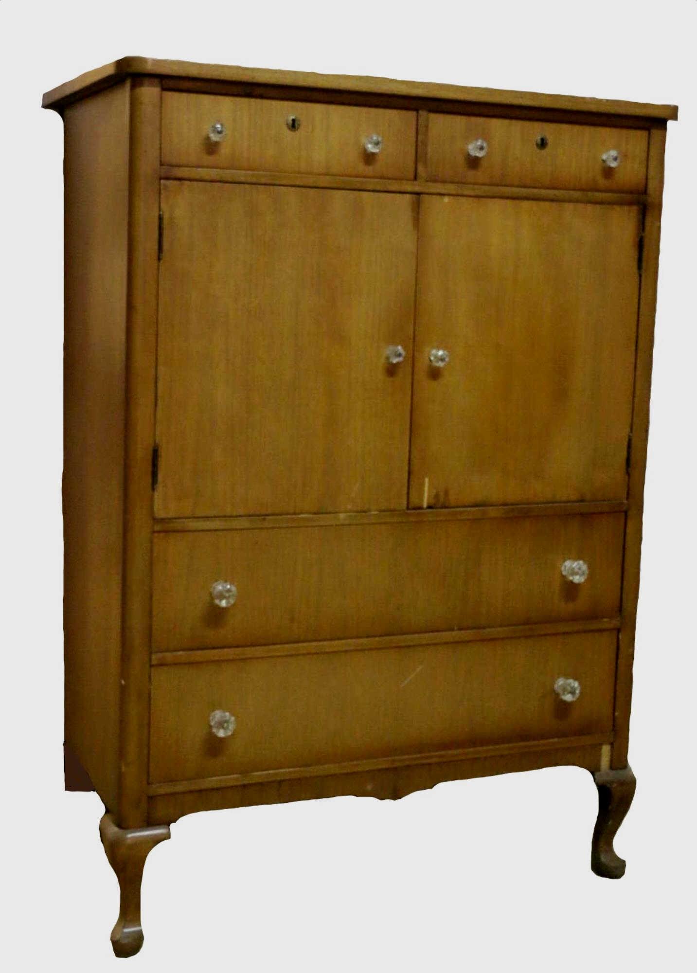 QUEEN ANN TALL DOUBLE DOOR WARDROBE CHEST (1 of 1)