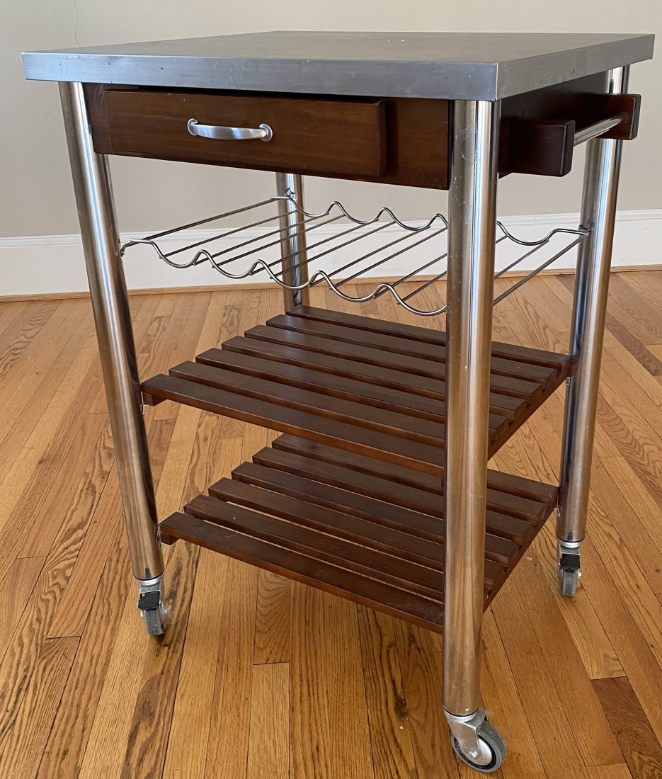 MODERN STAINLESS BAR / KITCHEN TROLLEY: MODERN STAINLESS BAR / KITCHEN TROLLEY