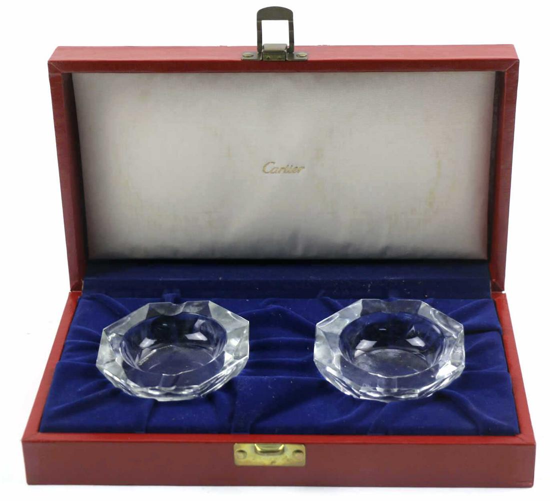 CARTIER CRYSTAL VINTAGE CRYSTAL ASHTRAYS: CARTIER CRYSTAL VINTAGE CRYSTAL ASHTRAYS Condition GOOD