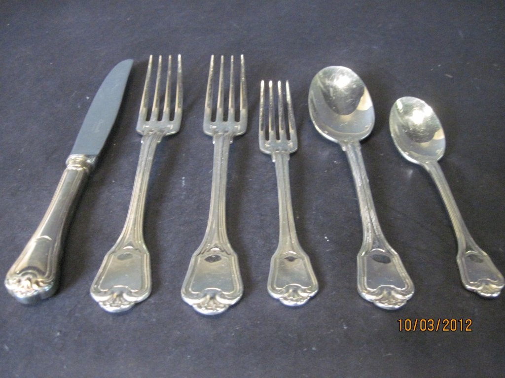 70 PIECES OF CHRISTOFLE SILVER PLATED FLATWARE:: 70 pieces of flatware.