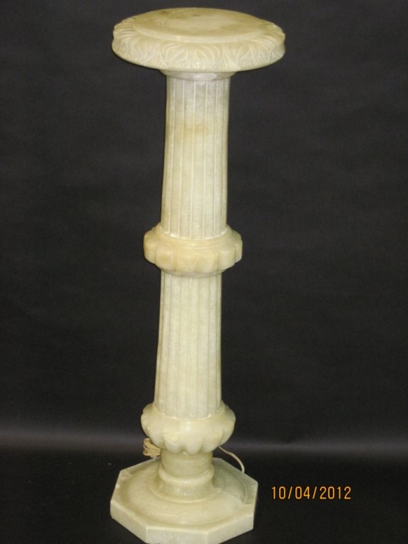 ALABASTER PEDESTAL:: 37"H. From the Estate of Mr. Bob Gibson, Greensboro, N.C.