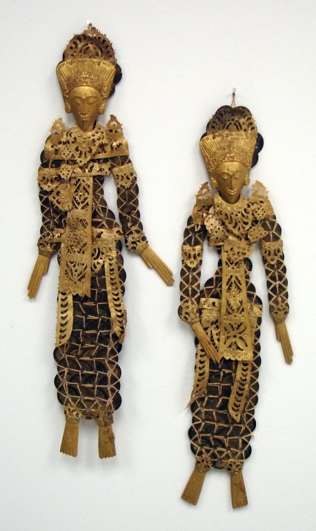 PAIR OF CHINESE COIN WEDDING DOLLS:: Pair of Chinese coin wedding dolls. 17" x 9".
