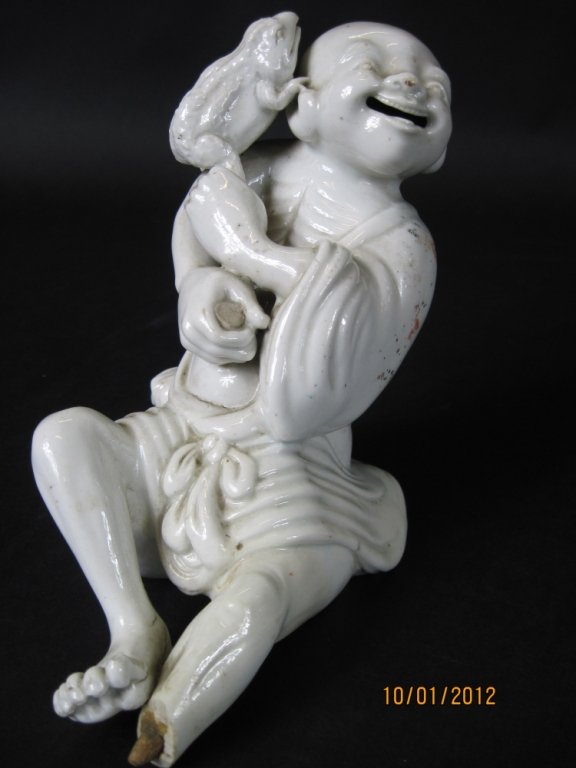 BLANC DE CHINE GUY WITH FROG:: Blanc De Chine guy with frog very happy!