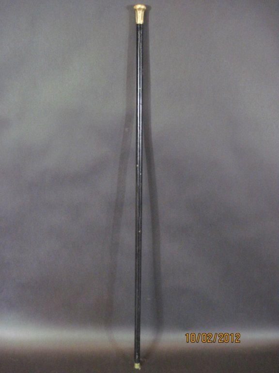 ENGLISH ANTIQUE FORMAL GOLD CANE:: Fine cane.
