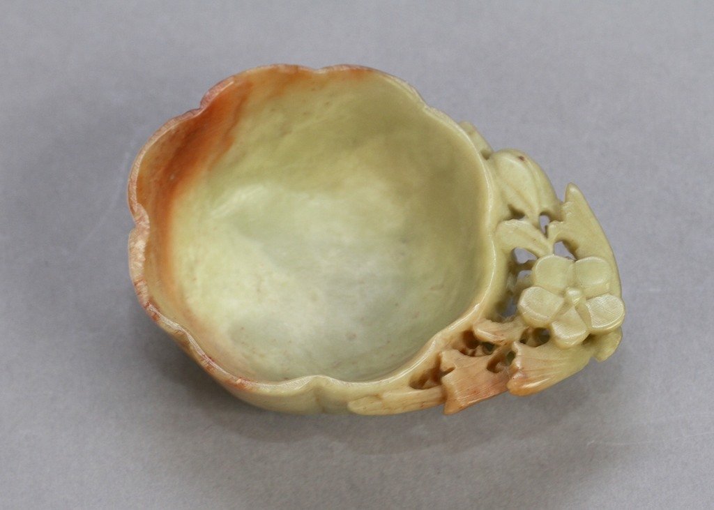 CHINESE SOAPSTONE WASHER:: 1.75" X 3.5" WELL CARVED