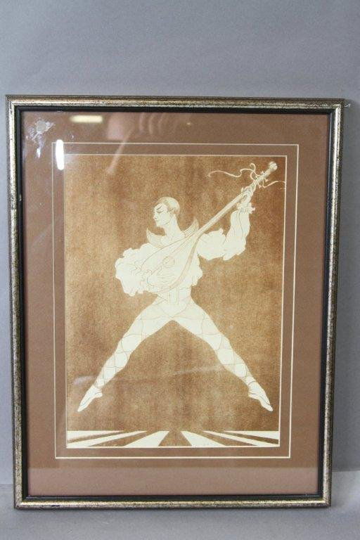 MALVINA CORNELL HOFFMAN (AMERICAN, 1887-1966): Woodblock print in brown on paper depicting an Oriental woman standing on a flower. Signed and dated lower left in plate, 1915 Malvina Hoffman. Pencil signed lower right, Malvina Hoffman. Framed, matt