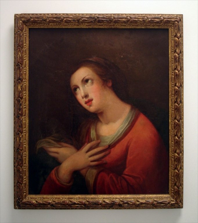 LATE 18TH/EARLY 19TH C. OLD MASTER PORTRAIT:: Fantastic painting from the Gibson estate in Greensboro NC Early oil on board s: 22.5 h x 19 w f: 26.5 h x 23.5 Good condition