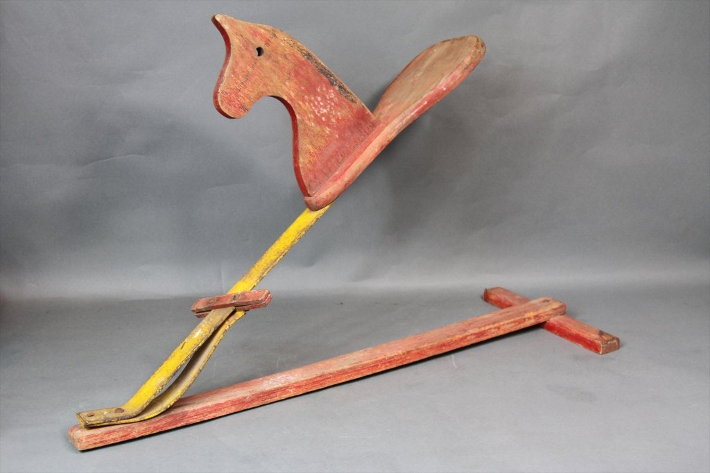 PRIMITIVE ANTIQUE HORSE TOY:: 22"H X 34"W X 12"D