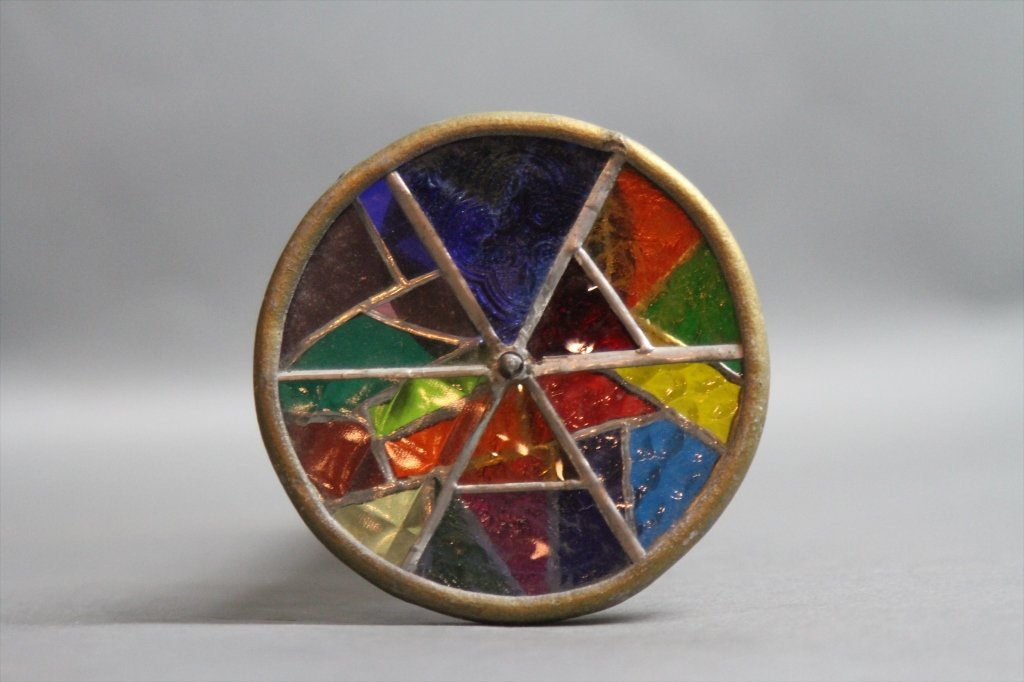 VINTAGE BRASS KALEIDOSCOPE:: 3.75"H X 12.75"L