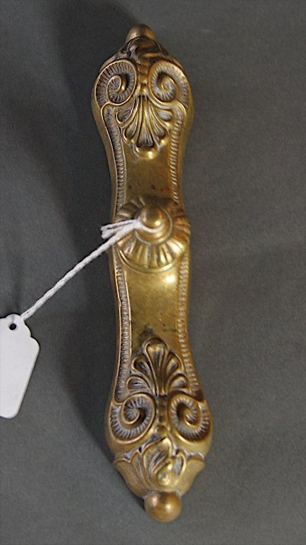 BRASS DOOR PULL:: Brass door pull.