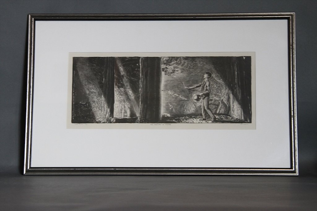 GEORGE BELLOWS (1882-1925) "JOURNEY OF YOUTH":: Appraisal info... We will include a copy from the estate: (from "The Wind Bloweth" series).c. 1923-24. Lithograph, Edition 67. Signed lower right, titled bottom center. Bolton Brown Imp. lower left. B