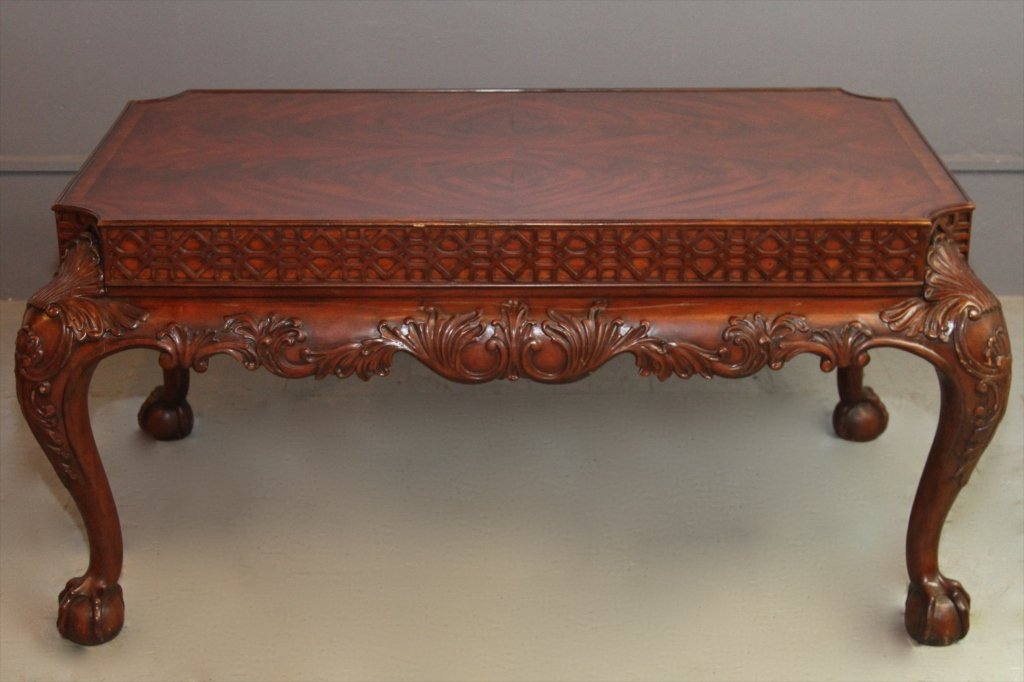 MAITLAND-SMITH MAHOGANY COFFEE TABLE:: 24.75"H X 49"W X 32"D
