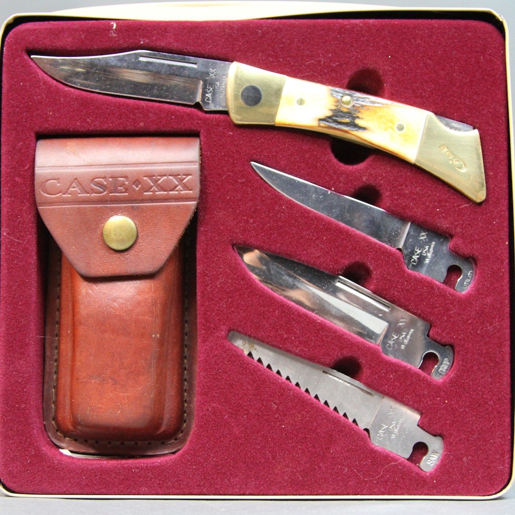 W.R. CASE INTERCHANGABLE LOCK-BACK KNIFE:: Hand crafted knives set