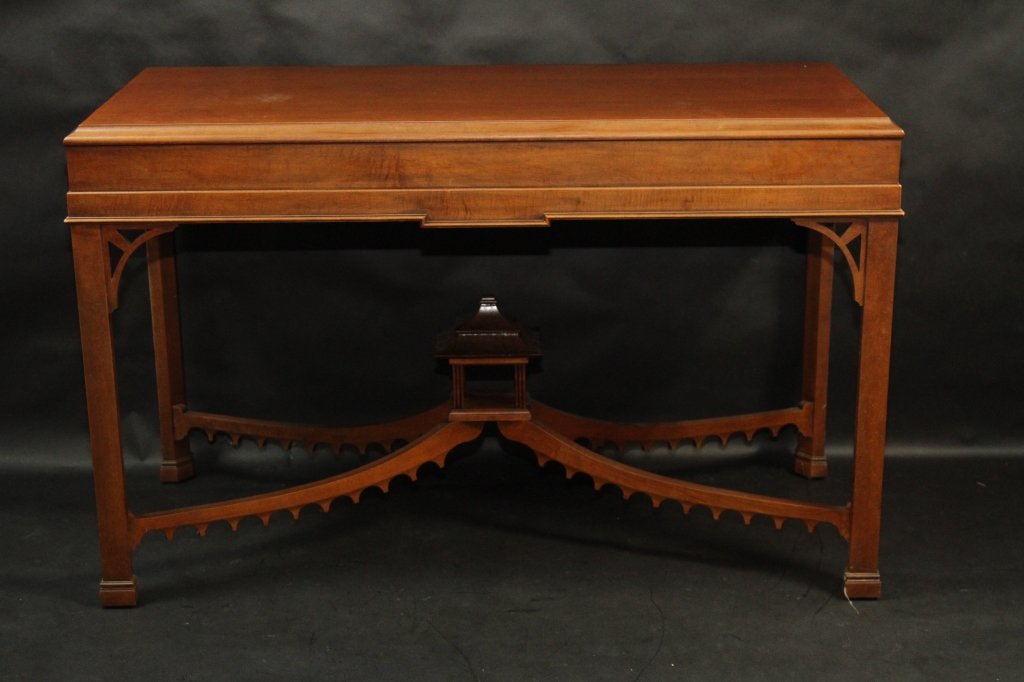 CHINESE MAHOGANY PAGODA TABLE:: 32.5"H X 51"W X 23.5"D