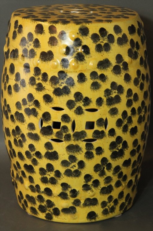 LEOPARD GARDEN SEAT:: 17.5"H X 12" in diameter.