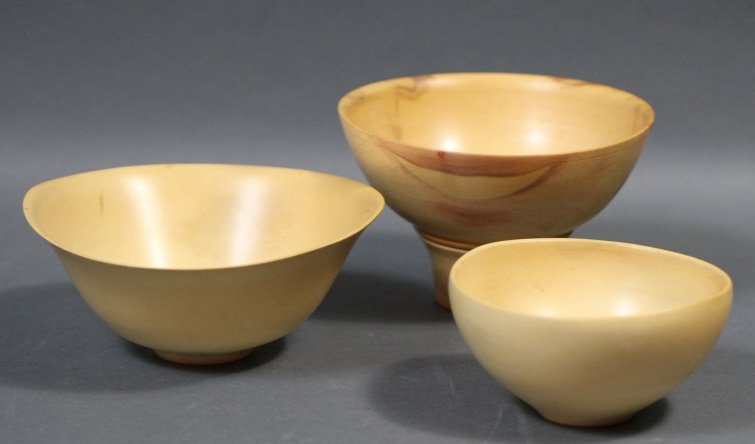 NC WOOD TURNING BOX ELDER & HOLLY BOWLS (P.PRATT):: Hand turned wood bowls by Phil Pratt Tallest 3.25"H x 5.25"D