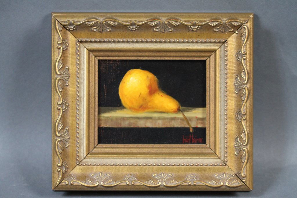 BERT BEIRNE OOB STILL LIFE:: Bert Beirne combines her love of painting and traditional techniques to create distinct oil paintings. Each work highlights Beirne’s appreciation for fine objects like antique violins, elegant wine