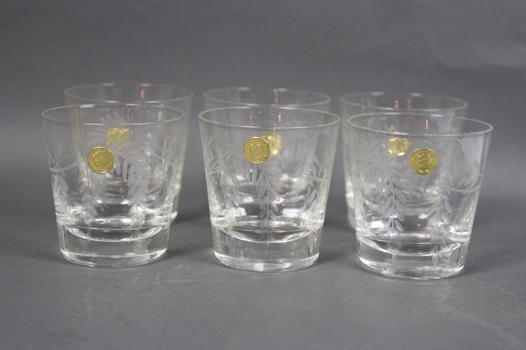 HANDBLOWN ETCHED LOW BALLS:: HANDBLOWN ETCHED LOW BALLS: