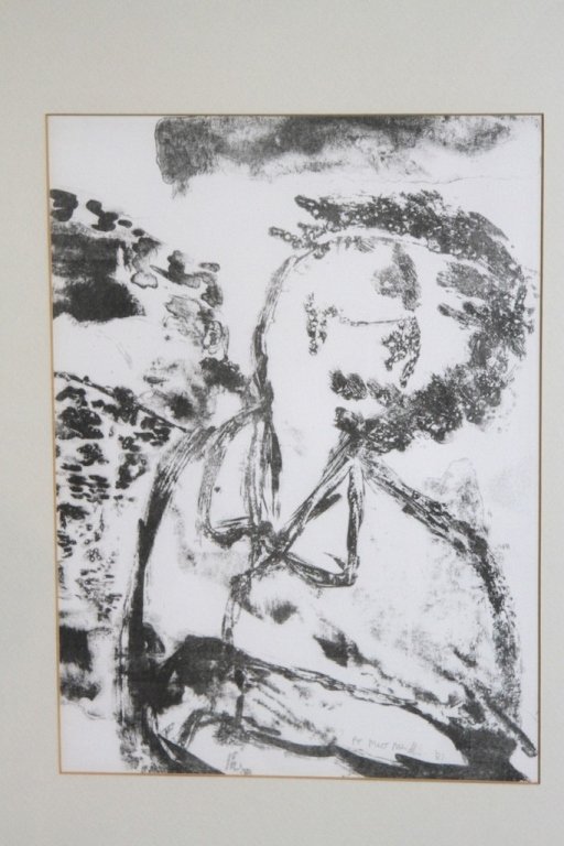 PAIR OF SIGNED MODERN ABSTRACT CHARCOAL:: Sight: 14.75"H X 10.5"W Frame: 21.25"H X 16.75"W
