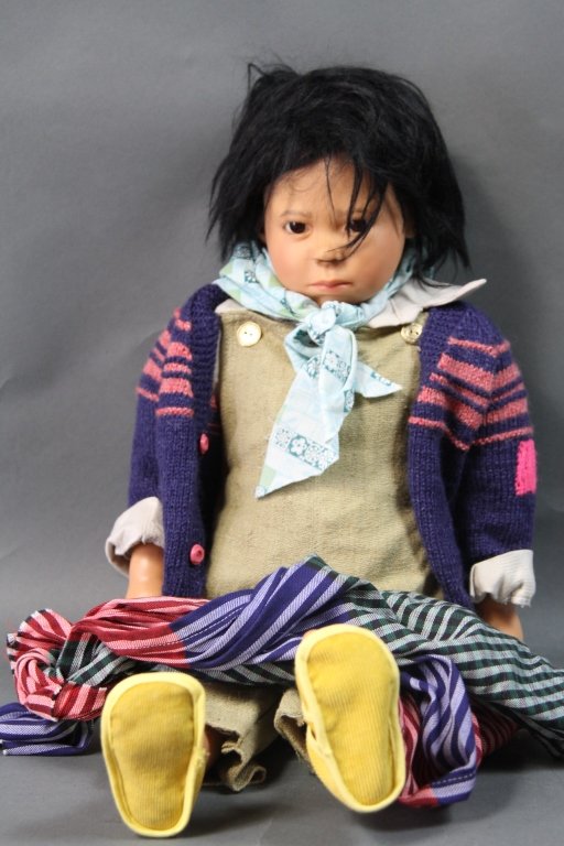 MANOLO DOLL (KARIN SHMIDT): Gotz- 1992 Artist-Karin Shmidt "Children of This Earth"_x000D_ 225-20/70. Limited Edition. Has straw hat. 26"H._x000D_ _x000D_