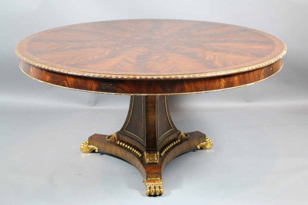 CROTCH MAHOGANY MAITLAND SMITH PALATIAL TABLE: CROTCH MAHOGANY MAITLAND SMITH PALATIAL TABLE60" diameter