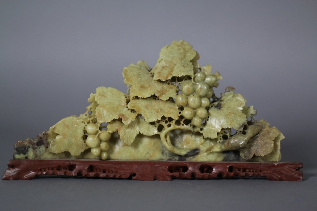CHINESE SOAPSTONE CARVING: CHINESE SOAPSTONE CARVING 5 1/8" X 10 3/8"