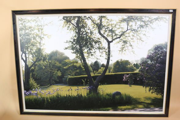 SARAH SUPPLEE "CONCORD HEDGES" OOC: 1982; 48" X 72"; RJ REYNOLDS GIFT TO BENEFIT ARTS COUNCIL; SIGNED ON LEFT BOTTOM CORNER "SARAH SUPPLEE"