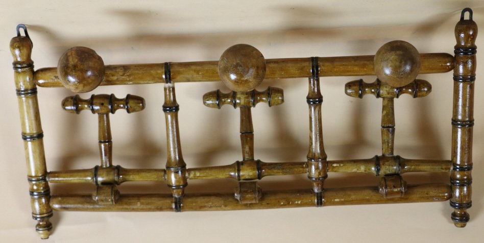 ENGLISH ANTIQUE HANGING RACK: ENGLISH ANTIQUE HANGING RACK; 13" X 25"