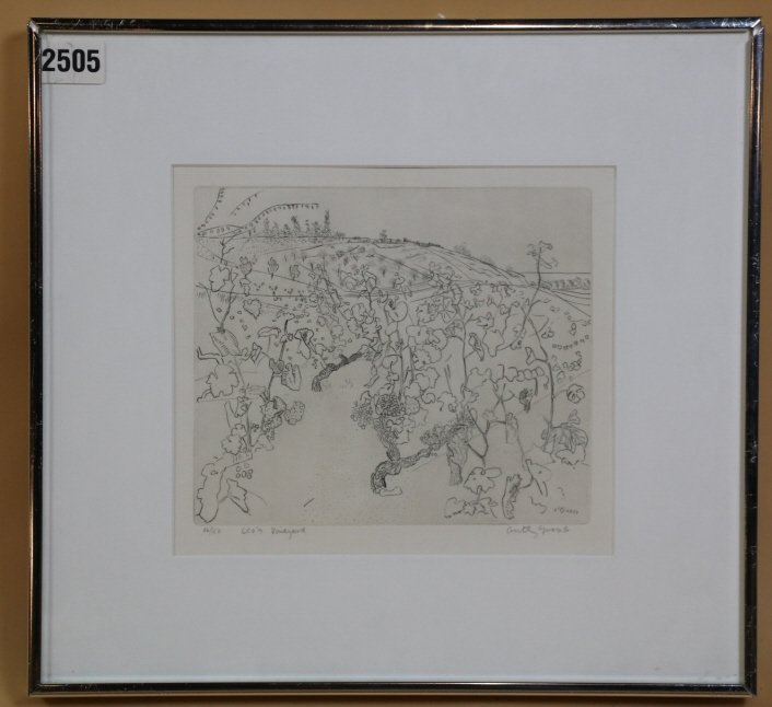 ANTHONY GROSS "LEO'S VINEYARD" ENGRAVING: 16/50; 16" X 20" 2505; 2505a