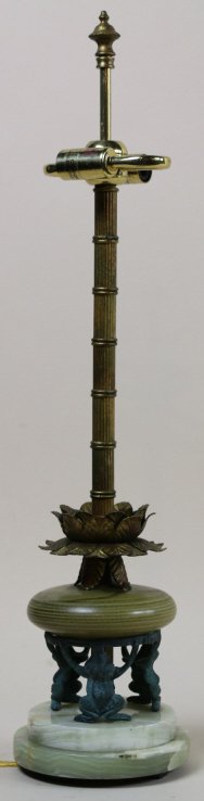 FREDERICK COOPER CHINESE MARBLE BASE FROG LAMP: FREDERICK COOPER/TYNDALE CHINESE MARBLE BASE FROG LAMP