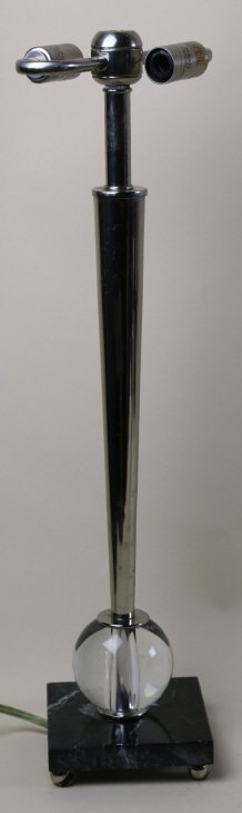 FREDERICK COOPER CHROME & GLASS LAMP: FREDERICK COOPER CHROME & GLASS LAMP